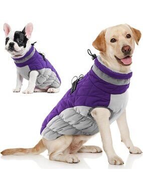 Cozy Fleece Dog Winter Coat with Harness - Warm Jacket for Large Dogs